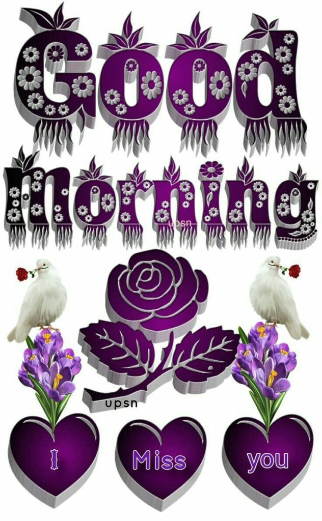 Good morning with flowers and doves